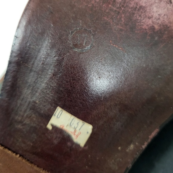 Vintage Two-Tone Cowboy Boots harness buckle black brown heel western cowgirl - Picture 12 of 12